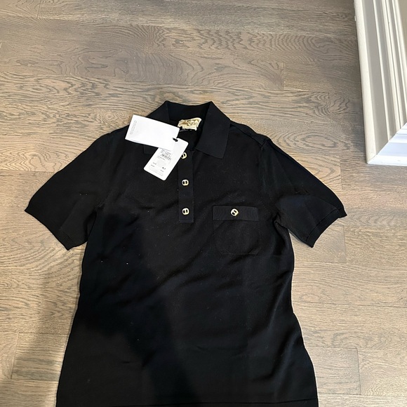 Black polo t-shirt Salvatore Ferragamo size large.